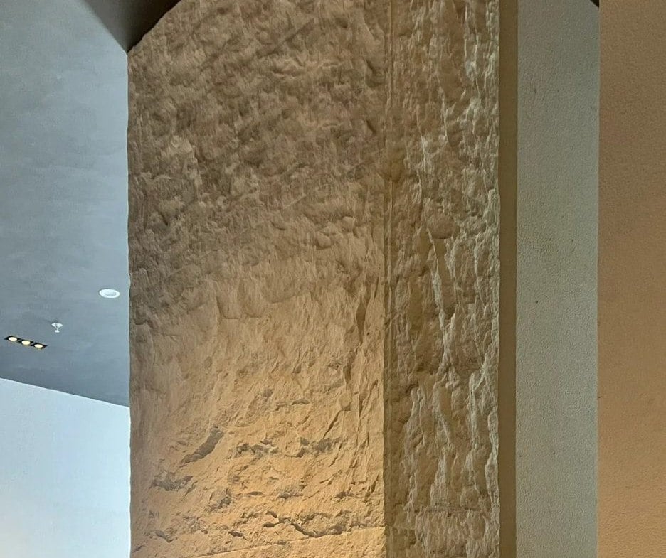 LSPC stone, faux marble, acoustic slat, exterior stone, and lobby wall panelling